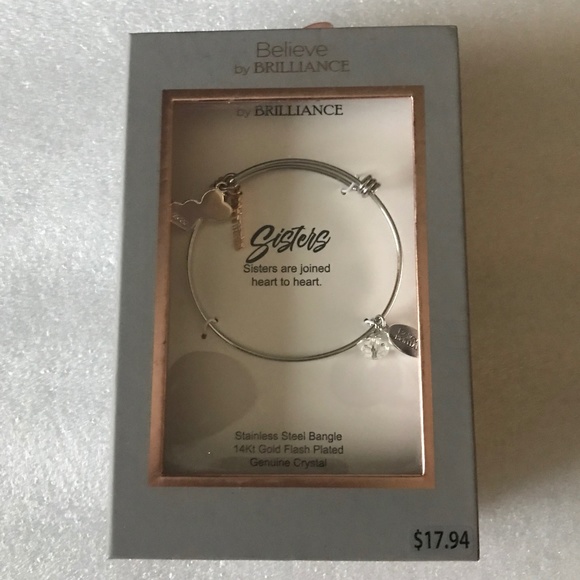 Believe by Brilliance Women’s Silver-tone Adjustable Bangle Bracelet - Picture 10 of 15